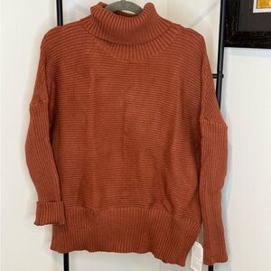 Elegant Rust Turtleneck Sweater
